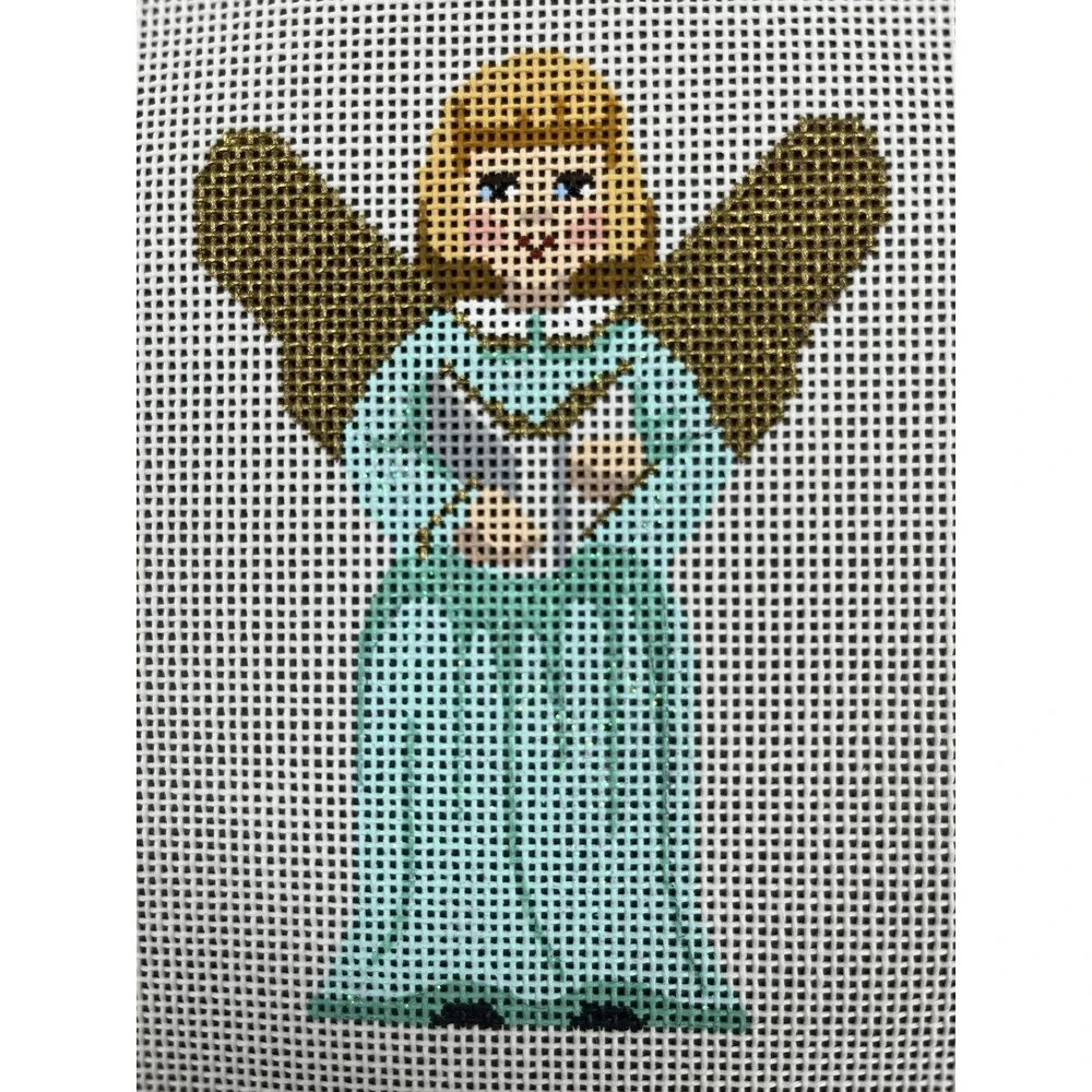 Labors of Love Handpainted HP Needlepoint Canvas - Chirstmas Angel w/ Book
